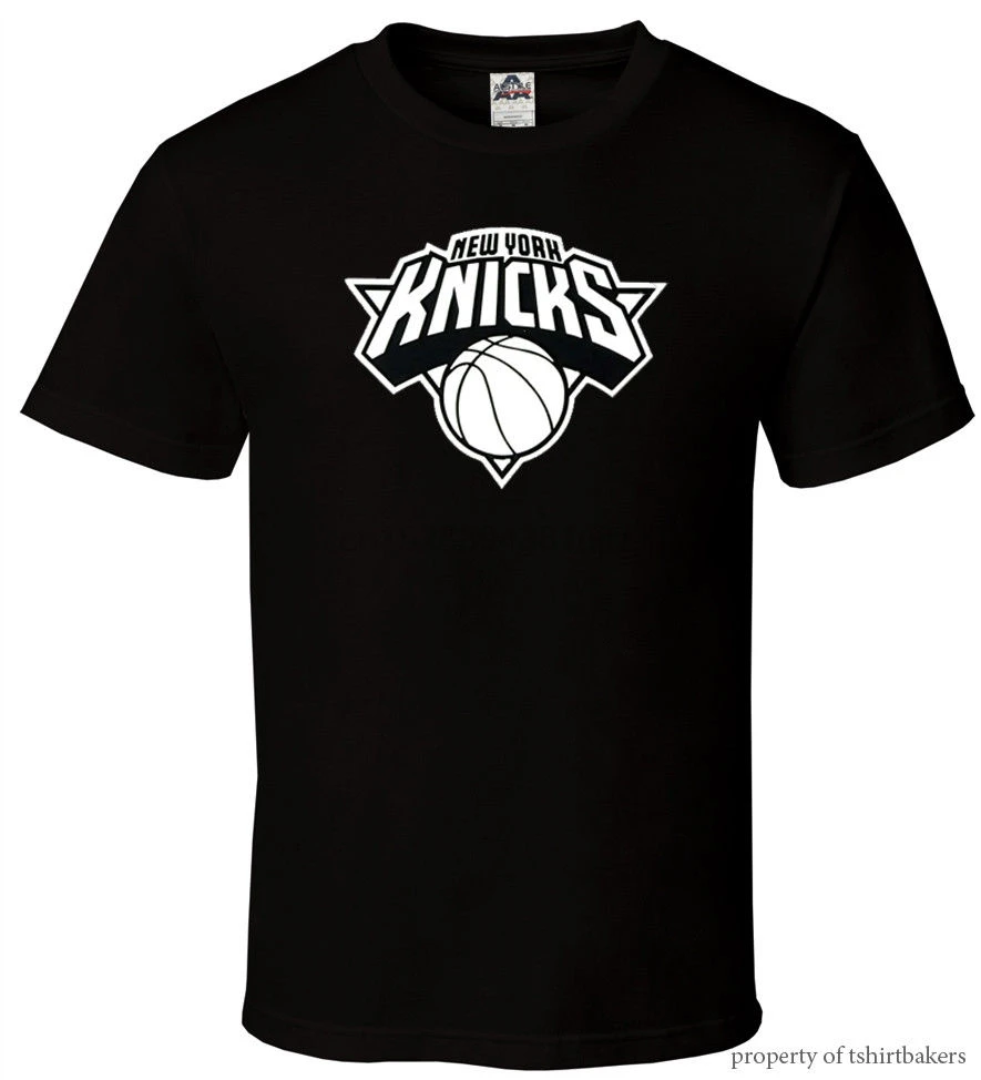 

Knicks - Black T-Shirt Fan Basketball New York Ball Champs Logo Short Sleeves Cotton T Shirt top tee