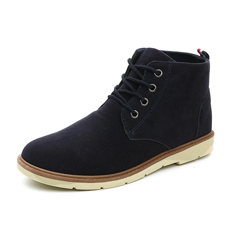 Merkmak/мужские ботинки; коллекция года; сезон осень-зима; ботильоны; модная обувь; обувь на шнуровке; мужские ботинки высокого качества; мужская повседневная обувь в винтажном стиле - Цвет: Blue Boots
