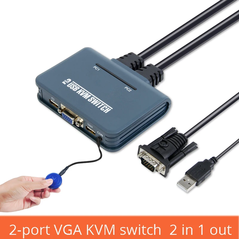 

USB KVM switch vga 2port two into one out usb mouse keyboard sharing device line machine one multi-computer switch