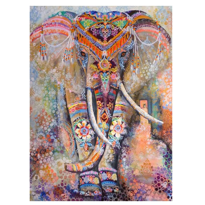 

diy 5d diy diamond painting Colorful Elephants Diamond Embroidery full square mosaic Picture Of Rhinestone,wall Decor C65