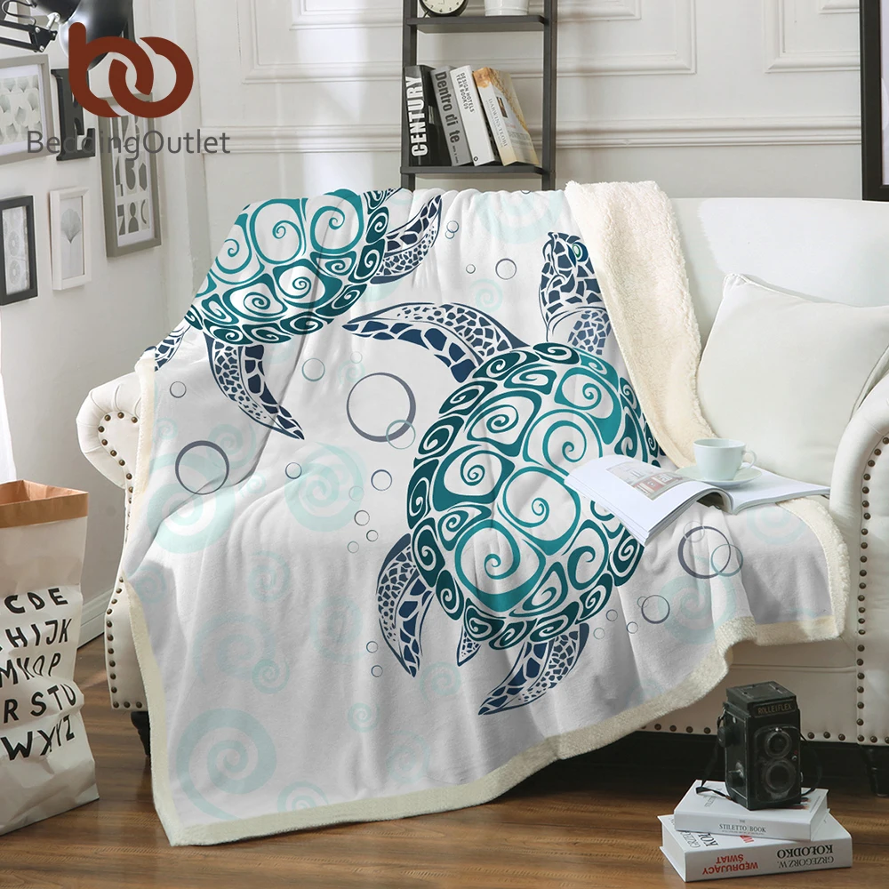 BeddingOutlet Turtles Sherpa Blanket for Kids Adults Tortoise Soft