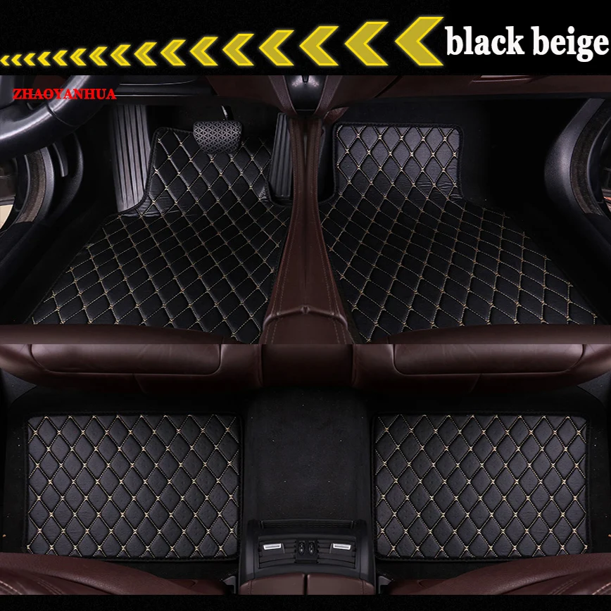 ZHAOYANHUA Car Floor Mats Universal Fit Driver & Passenger Seat Ridged