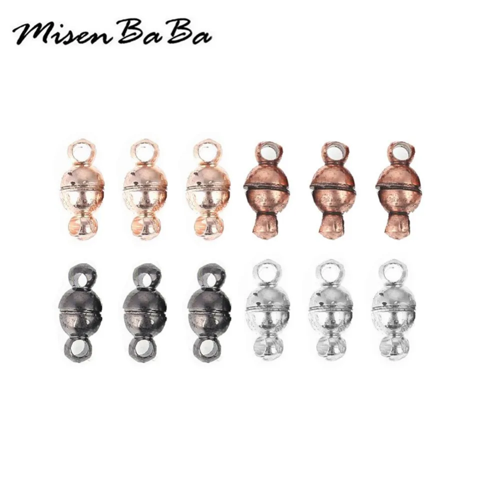 

10Pcs/lot Bracelet Chain Round Ball Metal Magnet Buckle Strong Magnetic Clasps for Jewelry Making DIY Findings