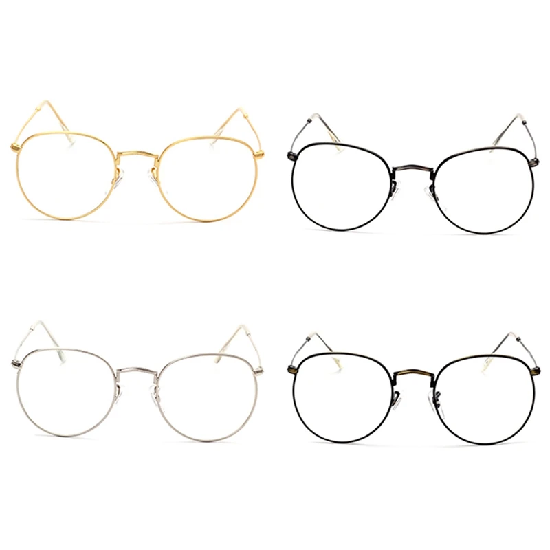 Популярные винтажные мужские и женские очки, оправа для очков, сверхтонкие круглые прозрачные Линзы для очков, оптические художественные очки