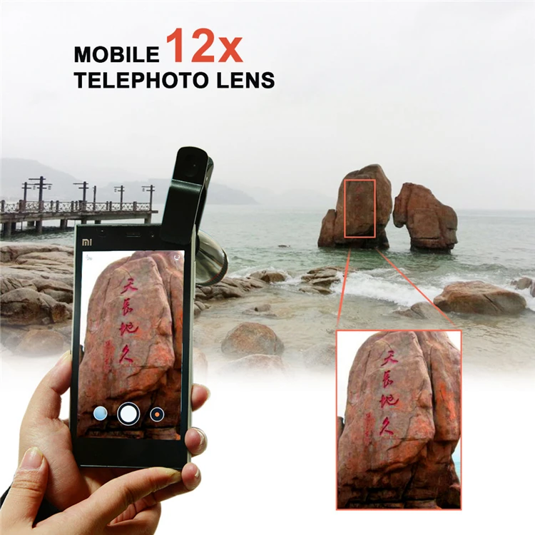 العالمي مقاطع 12X تليفوتوغرافي عدسة كاميرا الهاتف المحمول العدسات البصرية تلسكوب التكبير Lentes لسامسونج S5 S6 S7 S8 + حافة ملاحظة 6