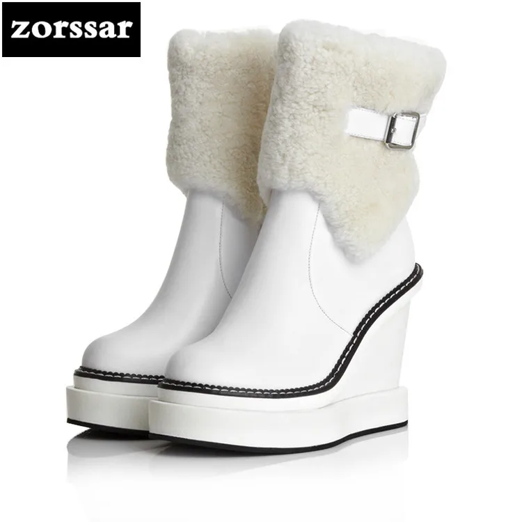 

{Zorssar} 2018 New Warm Plush snow Boots Women ankle boots High heels shoes boots winter woman shoes botas nieve mujer invierno