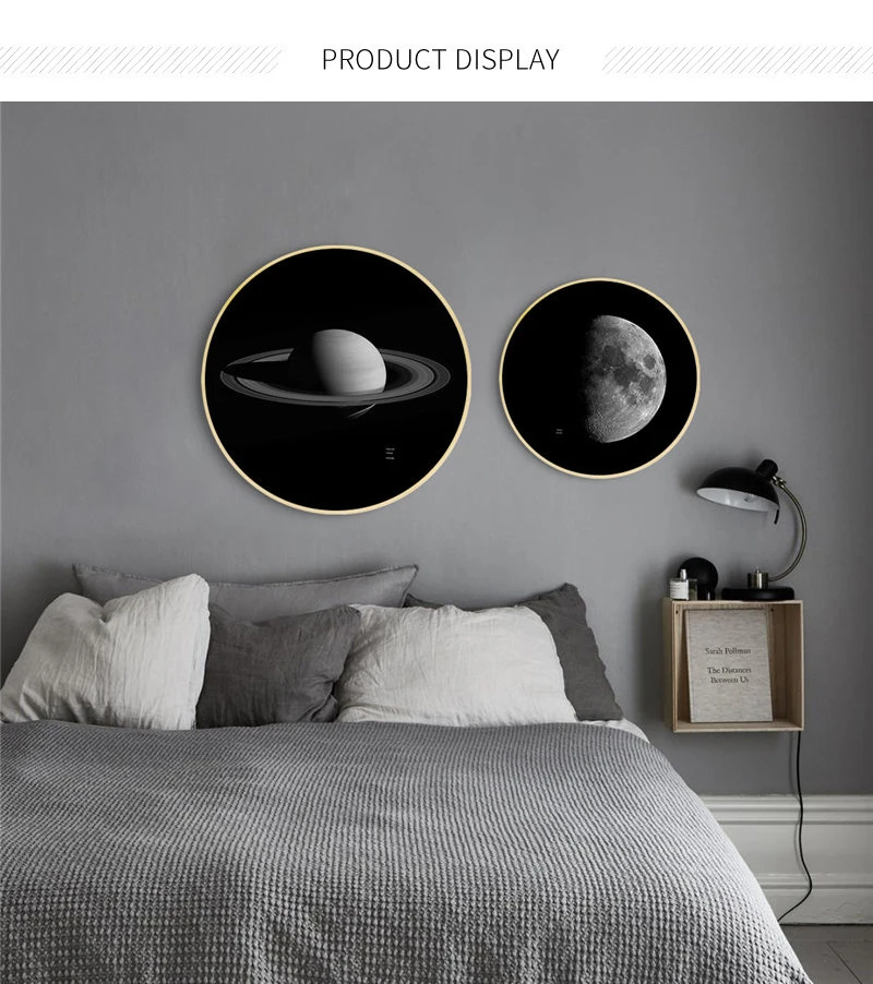 Звезда Луна земля Скандинавская Картина на холсте домашний декор настенные художественные принты плакаты фотография Черно-белая картина для гостиной