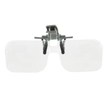 2X стекло es стиль увеличительное стекло гибкий зажим флип-ап лёгкие очки лупа для низкого видения