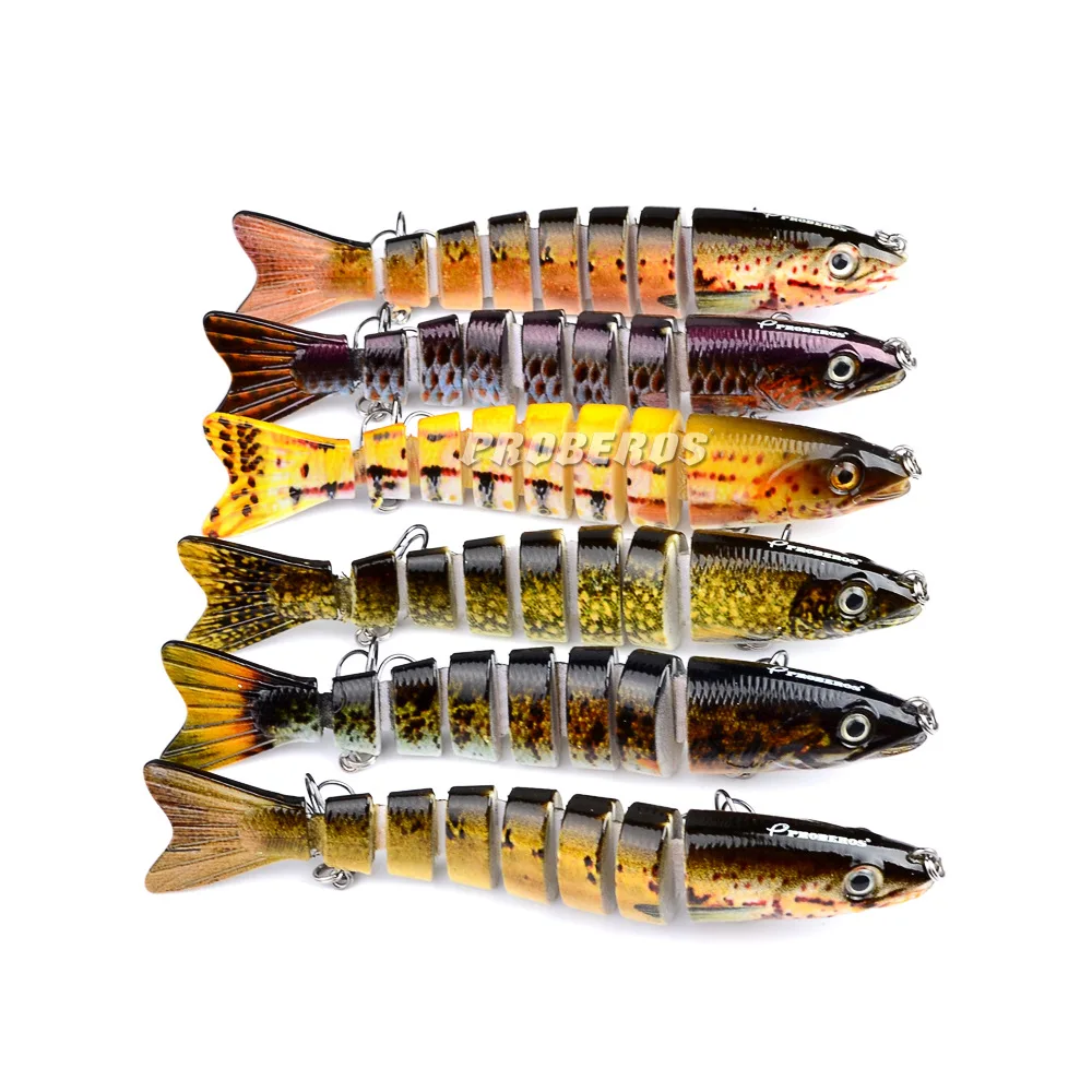 

12cm 19g Lifelike Pike Muskie Fishing Lure 8-segement Swimbait Crankbait Pesca Hard Fishing Bait Treble Hook Fishing Tackle