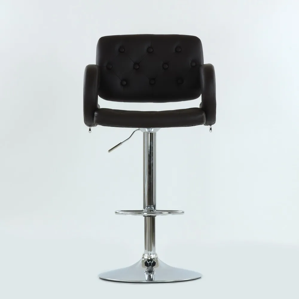 94987 Barneo N-135 эко-кожа кухонный темно-коричневый стул высокий стул барный стул с мягким сиденьем на газ-лифте мебель для кухни стул для барной стойки стул мастера в Казахстан по России
