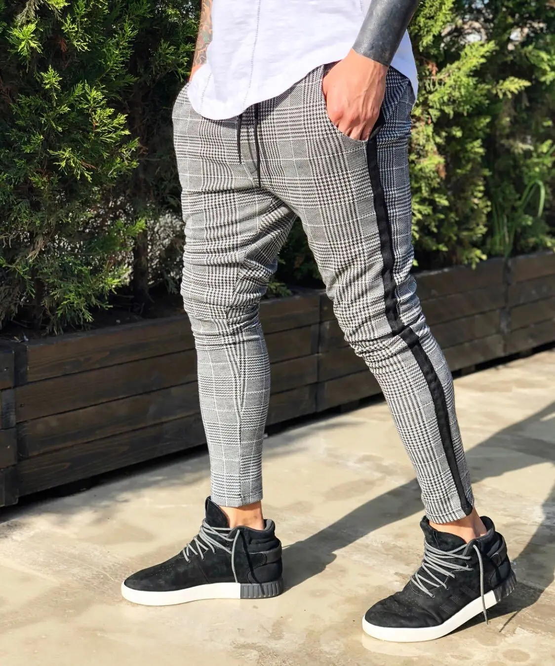 

2019 New Snug cotton trousers plaid prints European American style breathable comfortable high-grade brand Dropshipping prints