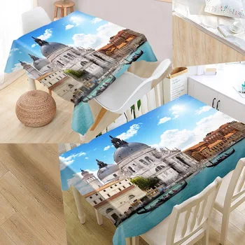 

Best Grand Canal Venice Table Cloth Rectangular Oxford Print Waterproof Oilproof Square Table Cover Party Wedding Tablecloth