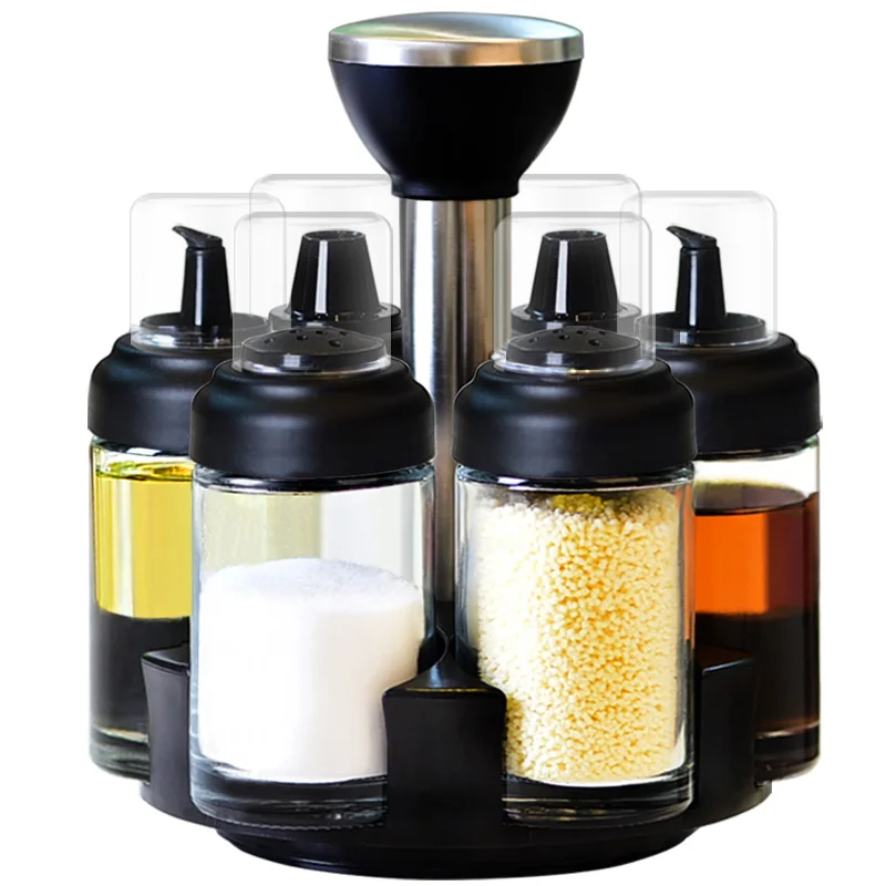 Новый вращающийся Набор банок для специй из нержавеющей стали Солонка и перца