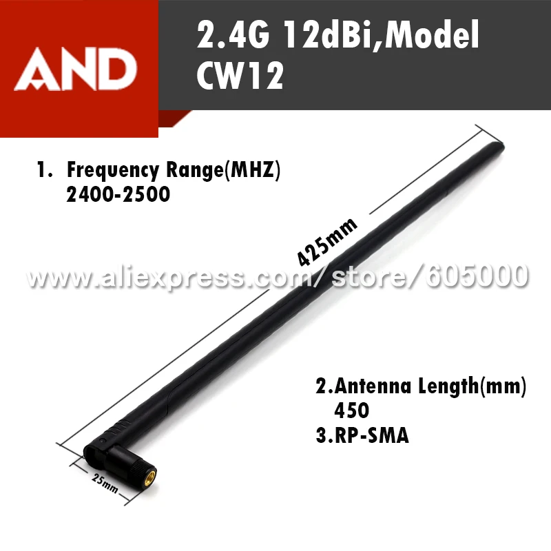 imágenes para ENVÍO GRATIS 1 unids 2.4G 12dBi Antena de Alta Ganancia WIFI Booster Wireless RP-SMA Antena imágenes para ENVÍO GRATIS 1 unids 2.4G 12dBi Antena de Alta Ganancia WIFI Booster Wireless RP-SMA Antena