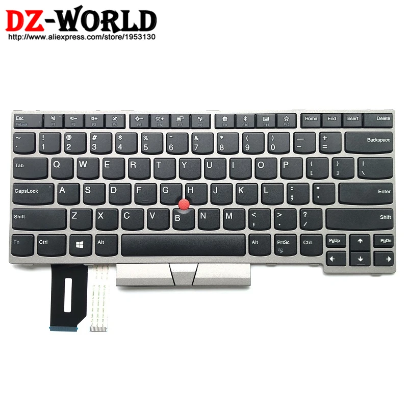 Новая Оригинальная Серебряная английская клавиатура для Lenovo Thinkpad E480 E490 T480S L480 T490
