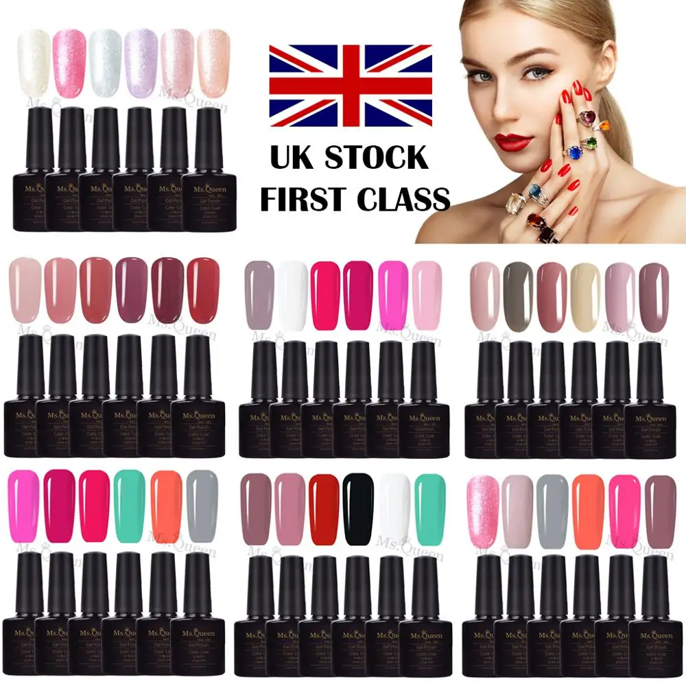 

UK shipping 10ml*6PCS Polish Nail Gel Polish For Primer Manicure Semi-Permanent Varnish Uv Matte Top Gel #K005