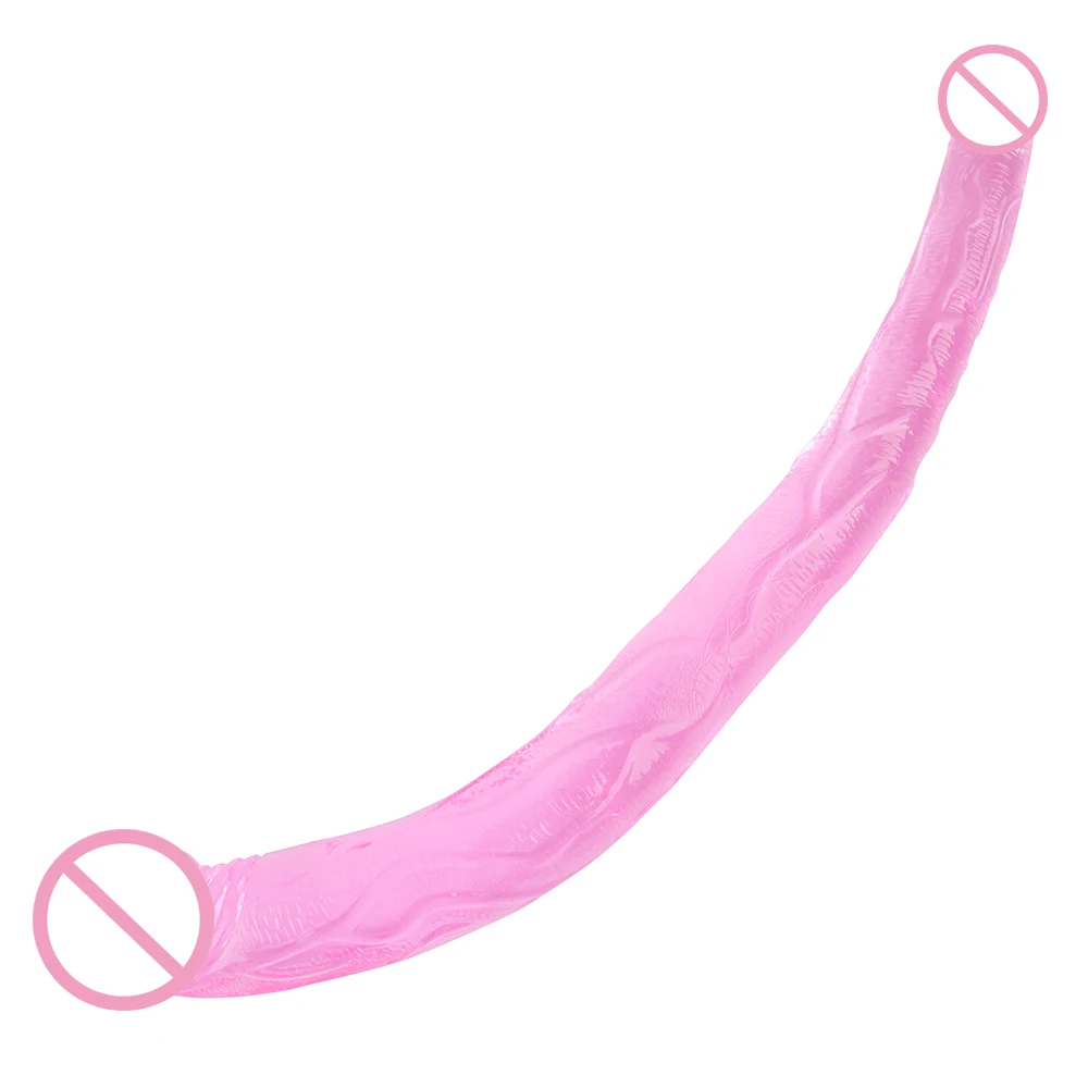 Silicone 16.5 Inch Long Double Dildo Soft Jelly Double Ended Penis Artificial Lesbian Double Penetration Dick Sex Toys for Woman