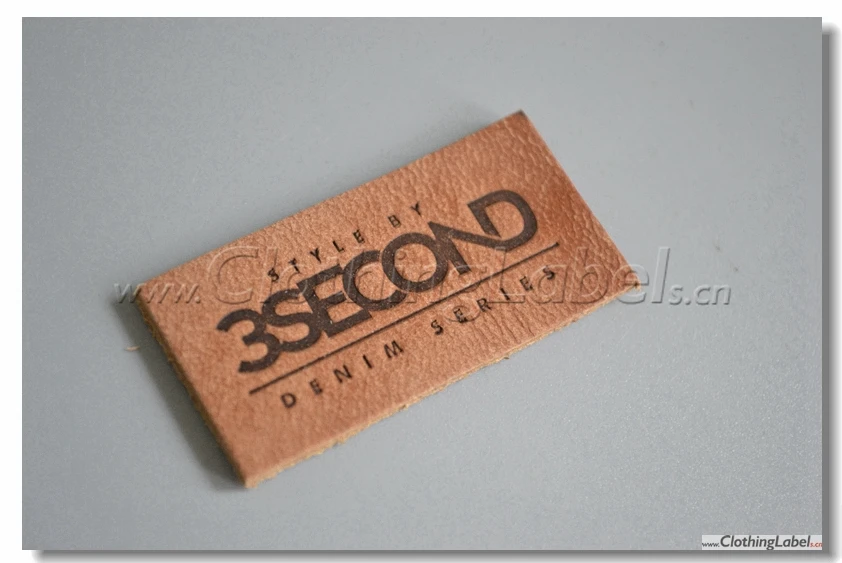 genuine leather label with embossed logo accept small order no moq
