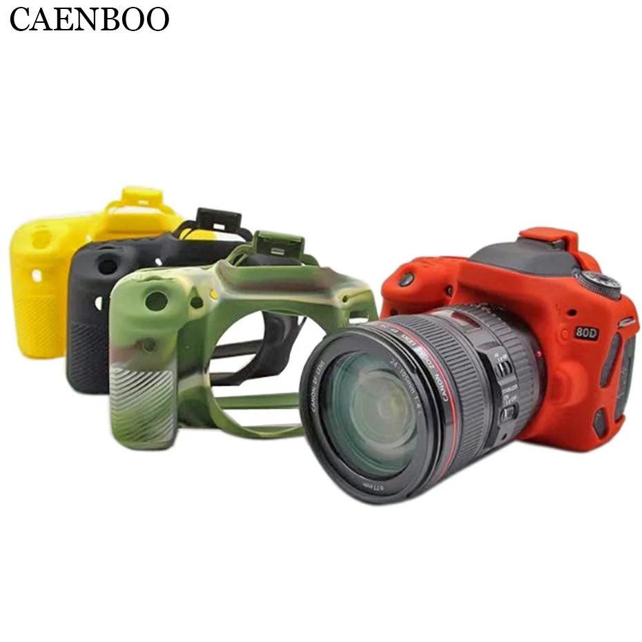 CAENBOO 80D Camera Bag Soft Silicone Rubber Protective Body Colorful Camouflage Cover Case Skin for Canon
