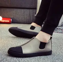 2017 marca nueva primavera hombres de la moda de cuero casual zapatos de los planos holgazanes Respirables de los zapatos Ocasionales de Los Hombres Zapatos de Conducción de Cuero EE-14