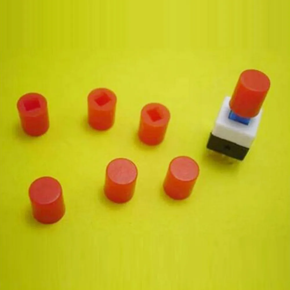 

200pcs 7mm button cap red rubber button cap self/ non self locking switch button cap 5.8*5.8/7*7/8*8/8.5*8.5mm