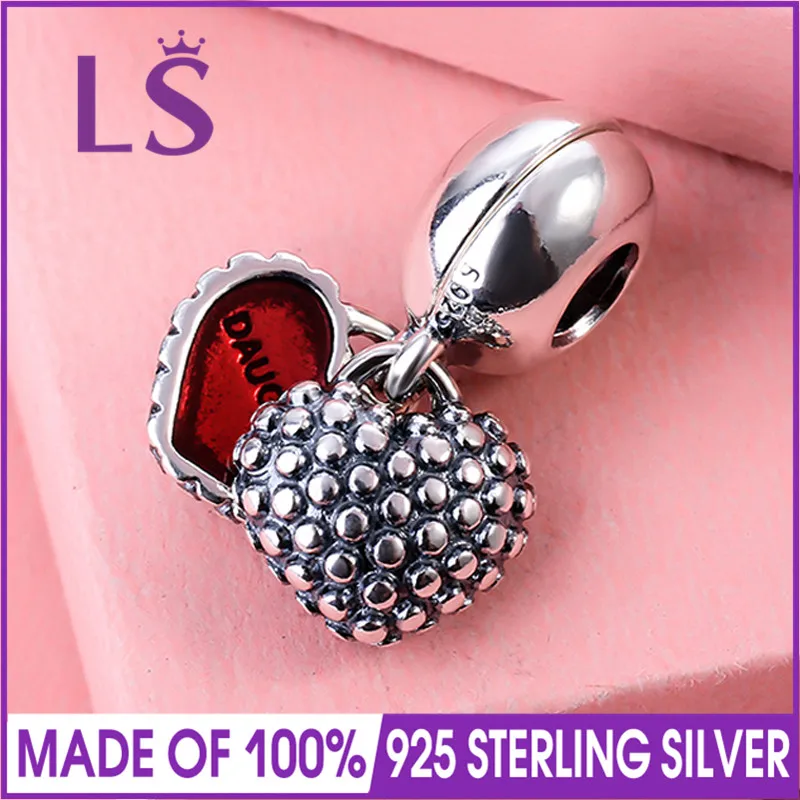 LS High Quality 925 Silver Mother Daughter Dangles Pendant Charm Fit Original Bracelets Pulseira Pingentes.100% Fine Jewelry W |