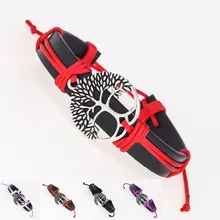 Дерево жизни Античный Серебряный Шарм Braclet для мужской из искусственной кожи мужские/женские браслеты, украшения подарок для мамы