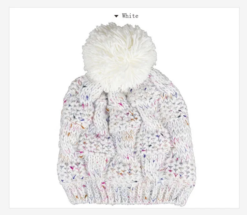 2015 New Autumn and Winter Thick Warm Solid Knit Women Hat Female Cap with lint (20)
