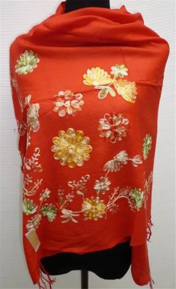 Черный/белый Высокое качество шарф Китайский Леди Кашемир пашмины вышитые шаль/шарф/шарфы обёрточная бумага арбуз - Цвет: red