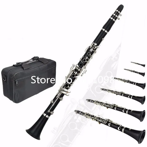 

Hot High quality Brand Clarinet 17 key B Clarinet Silver plated keys clarinete Free shipping
