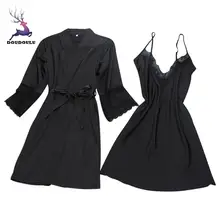 Для женщин сексуальная сатиновая Ночная сорочка модная кружевная пижама в стиле пэчворк слинг халат с длинными рукавами для девочек, комплект пижамы для женщин женские пижамы устанавливает ночную рубашку#30