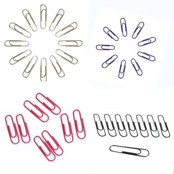 

100PCS Black/Hot Pink/ Black/Silver Office Paper Clips School Supplies Study Article Clips Craft Decoration Clips Pegs
