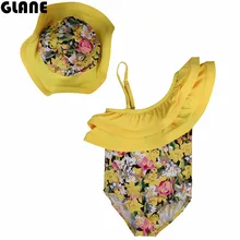 Цветочные дети для маленьких девочек бикини костюм купальный Купальный костюм с оборками в полоску из двух частей ванный комплект