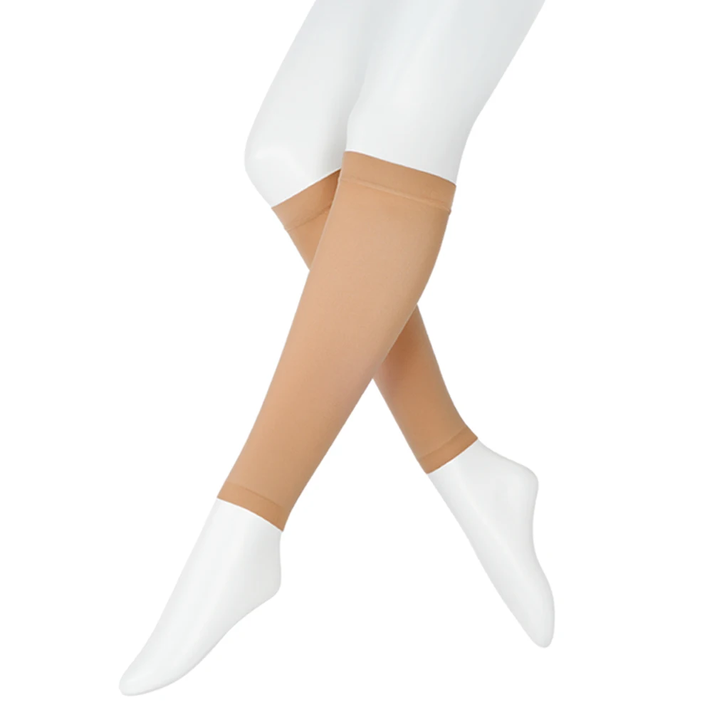 Женщины Мужчины компрессионная повязка для голени носки с открытыми пальцами 30-40 мм рт. Ст. Медицинская и ортопедическая поддержка Анти-усталость, варикозное расширение вен, кормление, беременность - Цвет: Beige