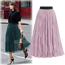 Большие размеры повседневные женские юбки летние модные винтажные твист ампир талии элегантные брюки Vestidos женский с эластичной талией юбка