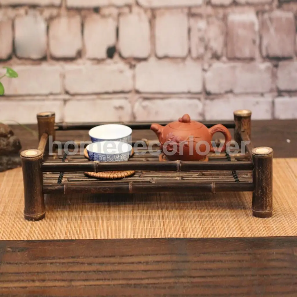 Chinese Bamboo Gongfu Tea Table Serving Tray Bamboo Tray For Tea Sets 4 Sizes Choices