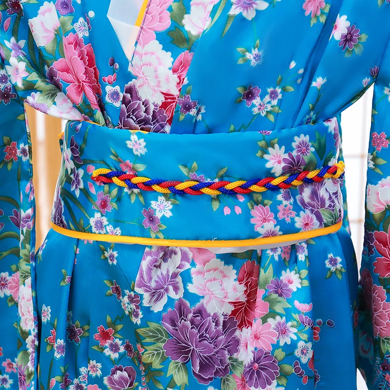 Новинка; детское платье с цветочным узором для косплея; японское платье-кимоно с принтом для маленьких девочек; Детские винтажные