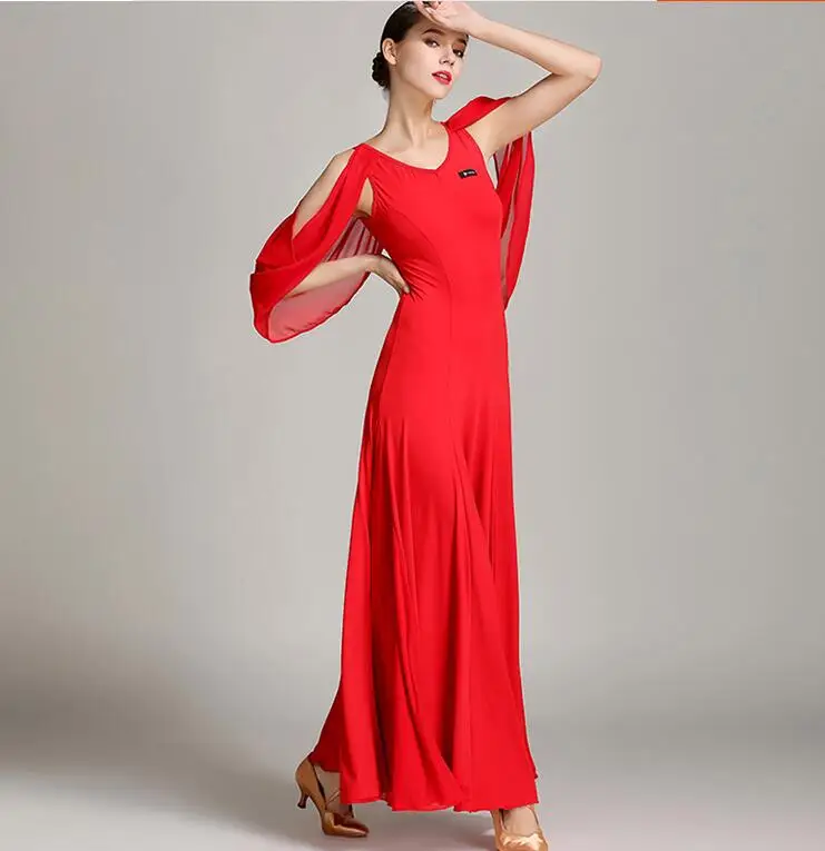 Standard Ballroom Dancing Black Competition Waltz Women Stage Dress Modern