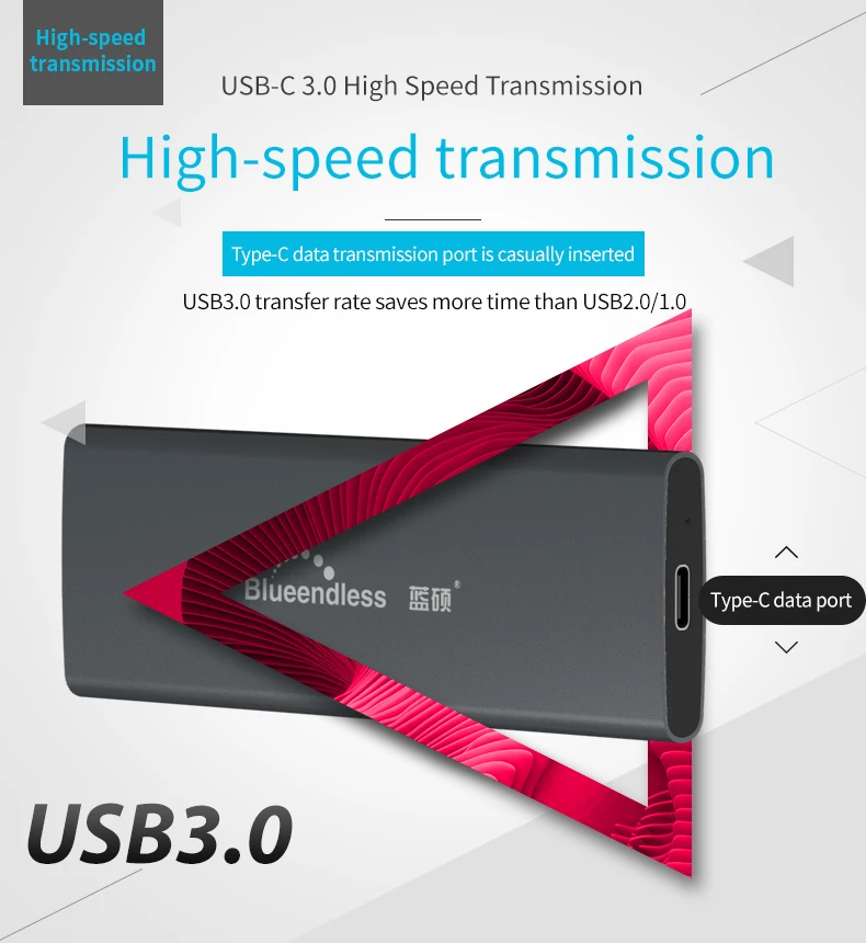 Чехол ssd hdd box sata type c usb 3,0 порт жесткий диск carcasa disco duro 1 ТБ чехол hd externo алюминиевый высокоскоростной корпус для hdd