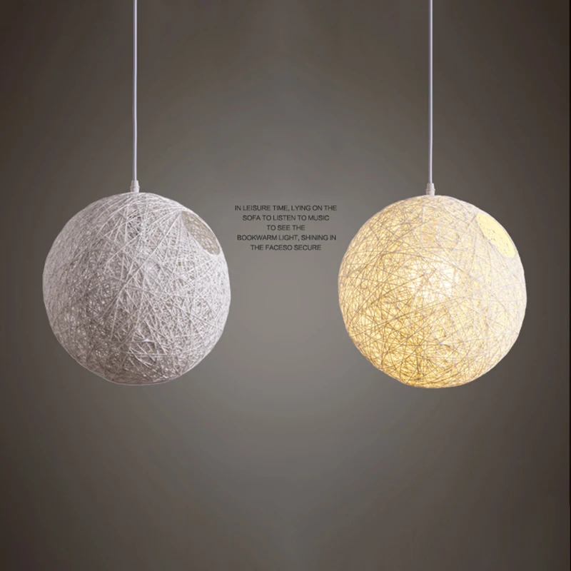 Бамбуковая, ротанговая и пеньковая шаровая люстра индивидуального творчества сферическая ротанговая гнездо абажур