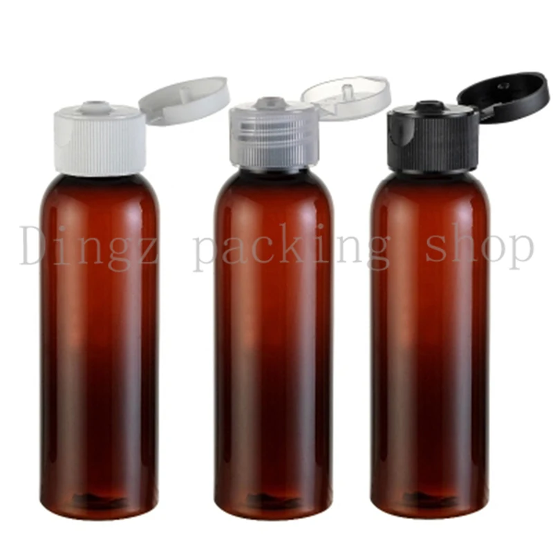free shipping 60ml brown round shoulder flip top perfume oils bottle