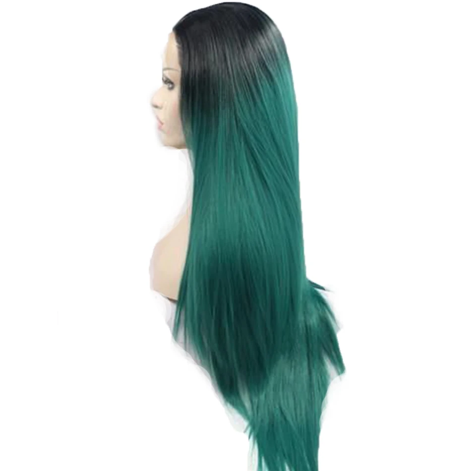 

Ombre Human Hair Wig 1B/Bule Green 99J 30 Rose Pink 4x4 Straight Lace Front Wigs 2 Tone Non Remy Human Hair Can Make Baby Hair