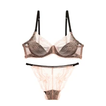 Прозрачные бюстгальтеры, Новое поступление, модное кружевное женское нижнее белье с вырезом, сексуальные ультра-тонкие подушечки, удобные наборы бюстгальтеров