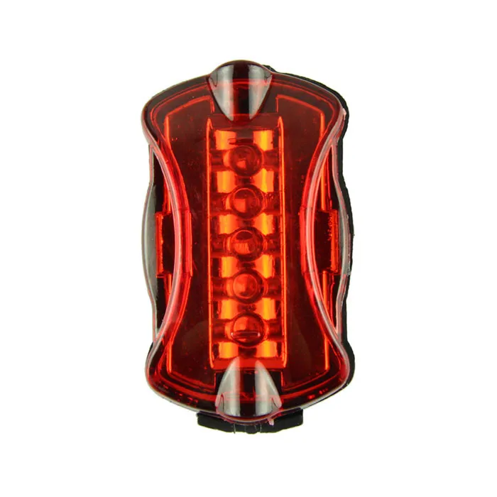 Voberry предупреждающий фонарик безопасности 5 светодиодный водонепроницаемый велосипедный габаритный задний фонарь 800 MTR/2500 FT - Цвет: Черный
