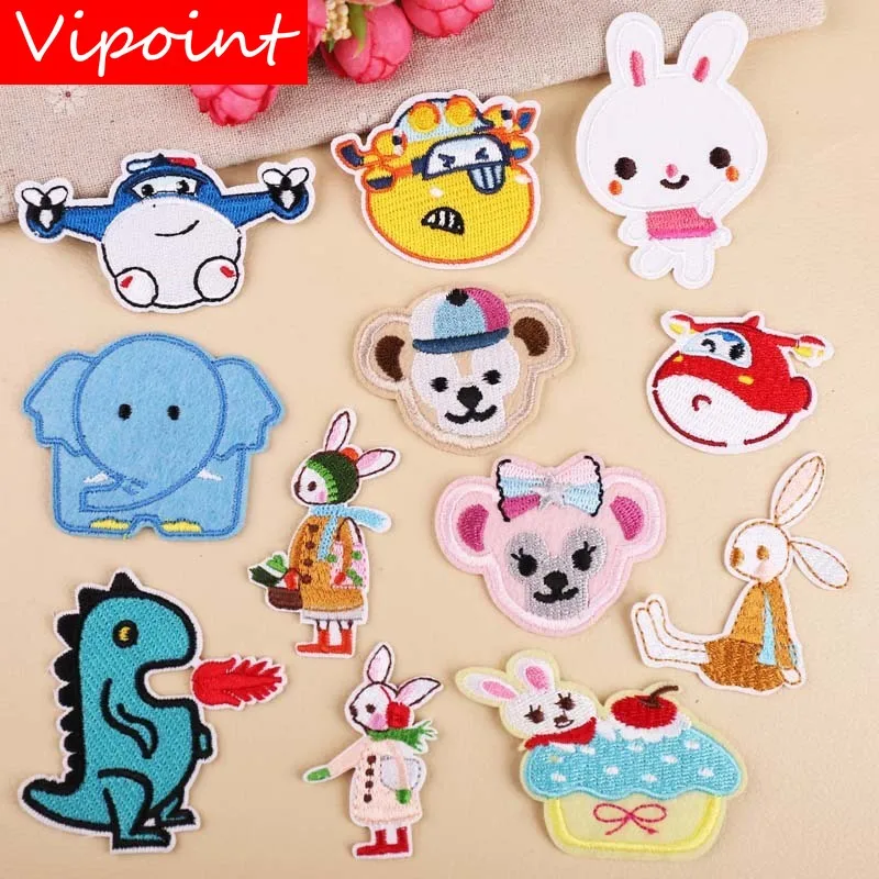 

VIPOINT embroidery cartoon bear patches animal rabbit patches badges applique patches for clothing YX-65