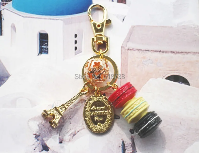 2015 New Macaroon keychain w Christmas ball-yellow (5).jpg
