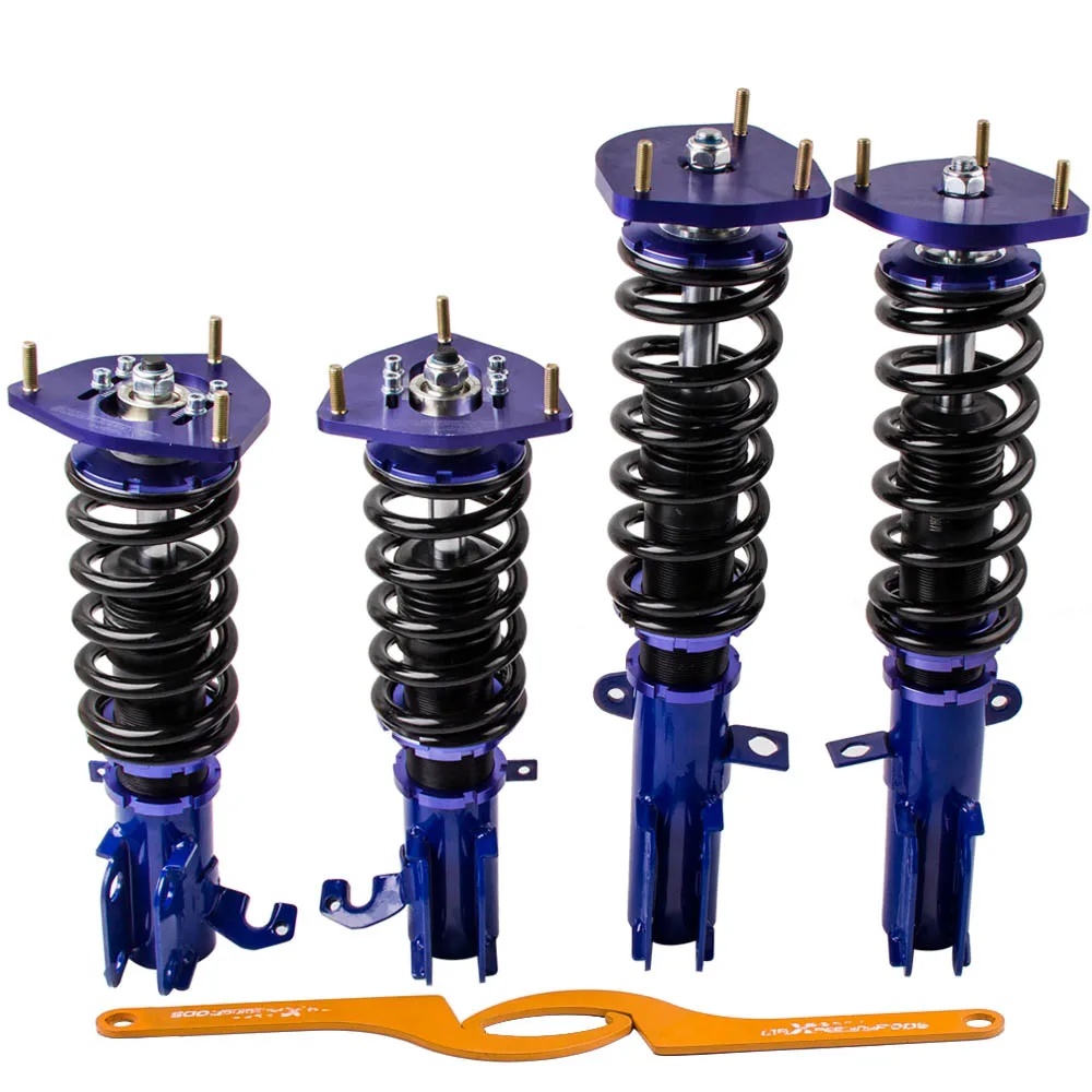 Для Toyota Corolla 1988-1999 Полный coilover подвеска Снижение Наборы синий для E90 E100 E110 ae92-ae111 adj.