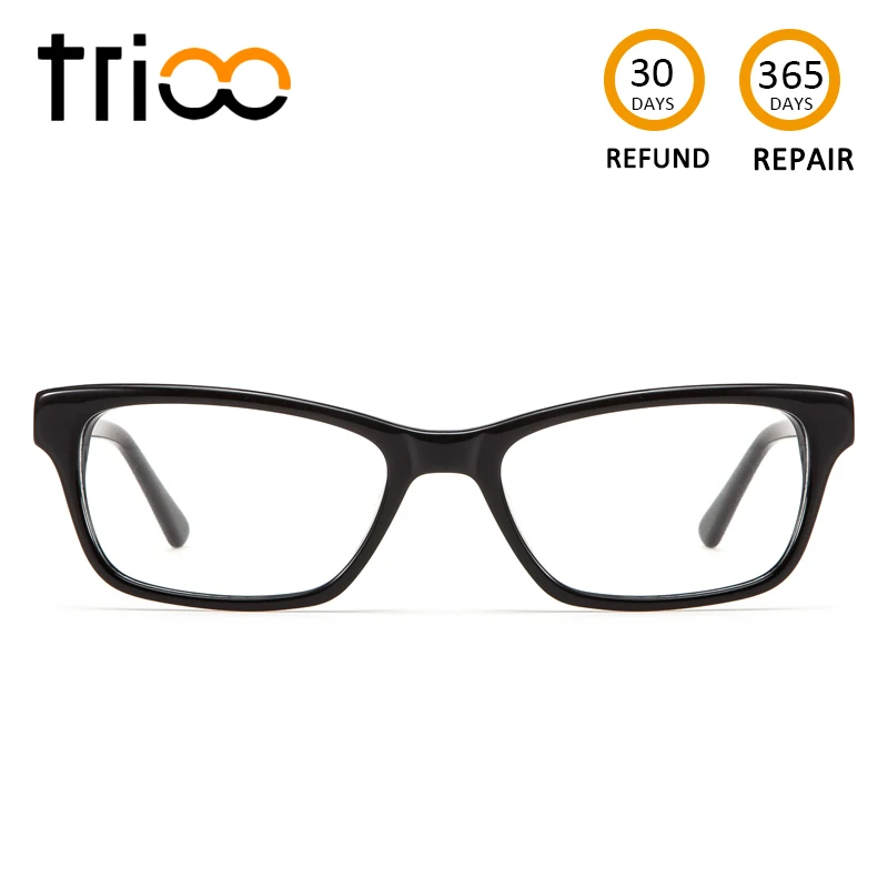 Оптические очки TRIOO для близорукости женские черные квадратные в прозрачной