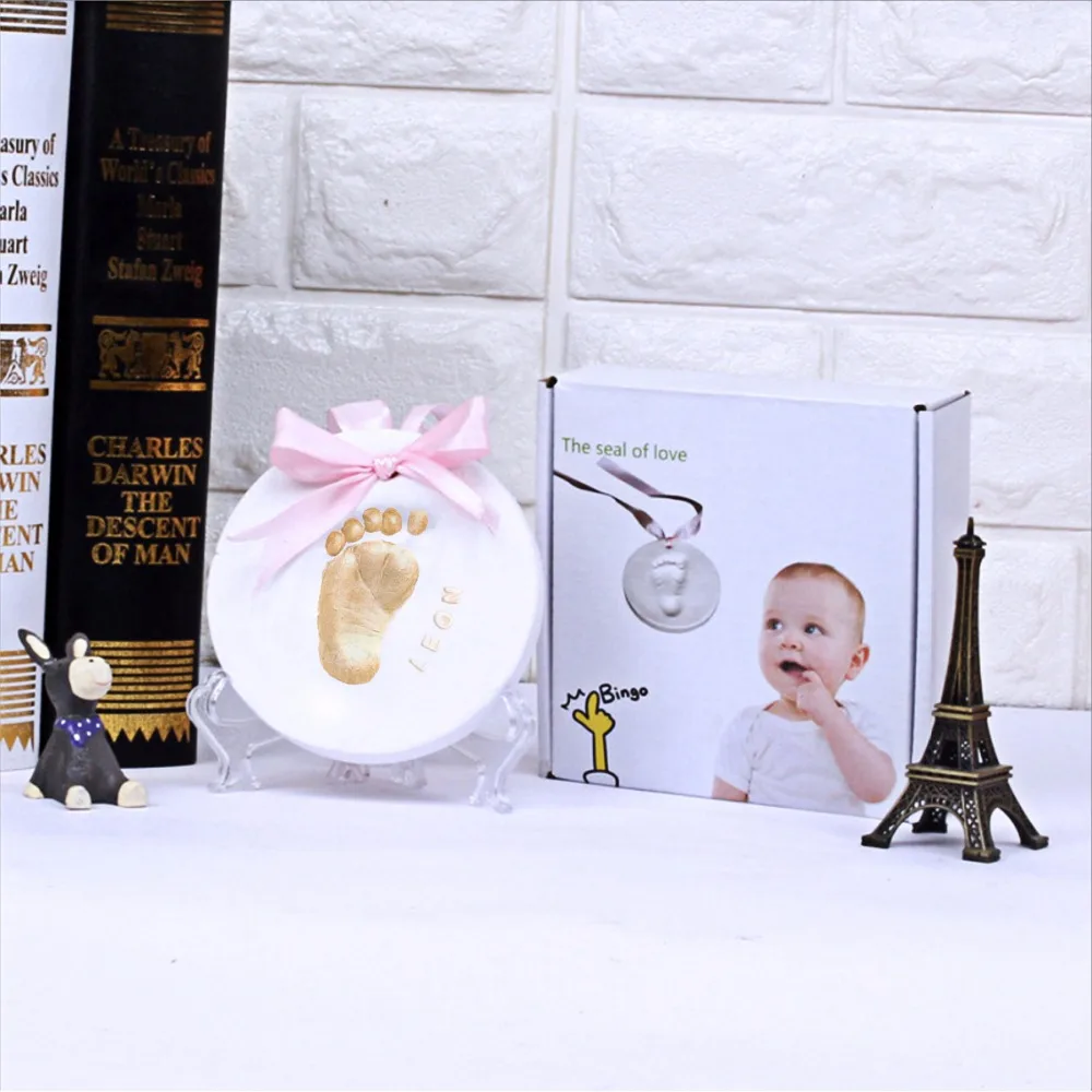 Baby Hand & Foot Print Mold For Baby Powder Plaster Casting Kit Handprint Footprint Keepsake Gift Baby Growth Memorial