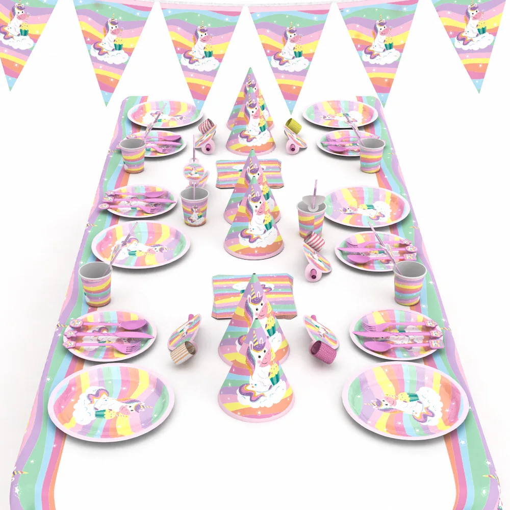 

Party supplies Pink Unicorn atmosphere decoration suit Birthday Dress